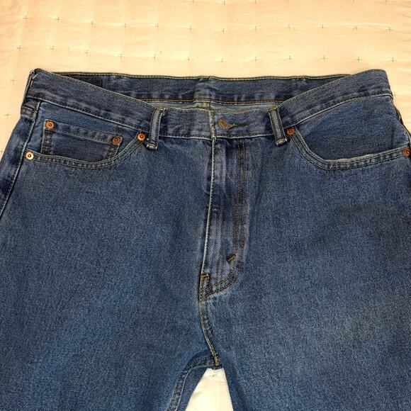 Levi's 505 Classic Straight Leg High Rise Jeans Men's 38x30 (Fits 38x29) | Blue - Picture 4 of 12